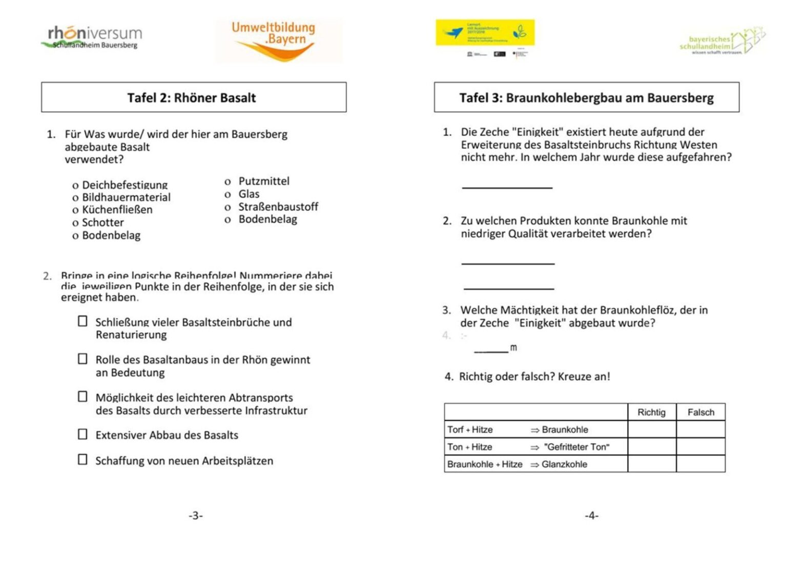 Seite 3 und 4 von der Geologierallye